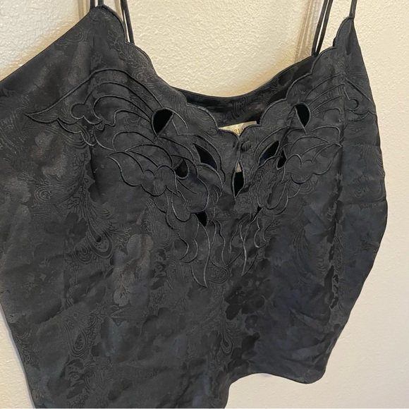 Vintage Gold Label Victoria Secret Set Medium And Large Black Satin Tank EUC - Picture 4 of 11